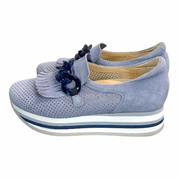 Softwaves Cadie Slip On Platform Loafers Blue Suede Comfort Shoes 37.5 - Picture 8 of 13